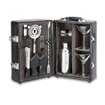 Deluxe Portable Travel Bar Set - Black - Black & Green