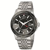 Gucci Men`s YA126211 G Timeless GMT Stainless Steel Bracelet Watch