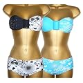 Diamonte Bandeau Bikini Sizes 8 - 18 Black or Aqua