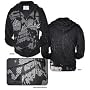 The Used - Halftone Skull Highend Distressed Black Zip-Up Hoodie - Ships in ''24'' Hours!