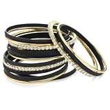 Leslie Danzis 2 Tone set of 15 Bangle Bracelet