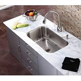 30 in. Single Bowl Sink & Pull out Faucet w Soap Dispenser