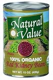 Natural Value Organic Beans Red Kidney, 15 Ounce Cans (Pack of 12)