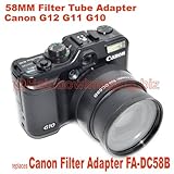 RainbowImaging 58mm Filter Adapter Tube for Canon G12 G11 G10 replaces FA-D ....