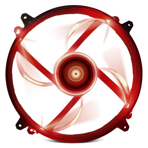NZXT Technologies FZ 200mm Red LED Cooling Fan with Sleeved Cable RF-FZ20S-R1