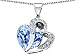 10.30 cttw 925 Sterling Silver 14K White Gold Plated Created Heart Shape Aquamarine Pendant