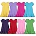 City Threads Girls' Cotton Short Sleeve A-Line Ruffle Hem Dress School or Play