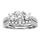 14K White Gold 1 1/2 ct. Diamond Engagement Set