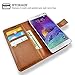 Note 4 Case, Note 4 Wallet Case, caseen® Ottimo Leather Slim Folio (Brown) w/Stand Flip Cover Folio for Samsung Galaxy Note 4