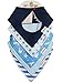 TRUBAMBI Bibs. Best Quality Baby Bandana Bibs. Perfect Bib for Drooling teething babies and toddlers. 5 pcs Super Absorbent Bibs. Baby Boy Gift set Stylish assorted designs (Blue)