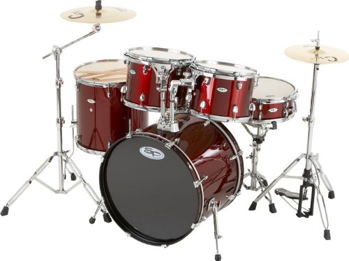 Sound Percussion Pro 5-Piece Drum Shell Pack, Wine Red