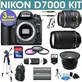 IMAGE OF Nikon D7000 Digital Camera + Nikon 18-55mm VR Lens + Nikon 70-300mm Lens + .40x Wide Angle Fisheye Lens + 3 Year Celltime Warranty