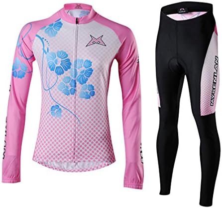 MSLNA Seasonal Womens Flower Print Bike Breathable Outdoor Jersey Pink 2XL