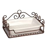Metal Soap Holder with Ceramic Dish