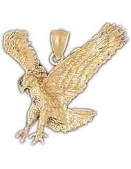 Dazzlers Solid 14k Gold Flying Eagle Charm Pendant Available in three colors from jewelsberry (weights: 8.8 grams only)