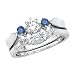 14K White Gold 7/8 ct. Blue and White Diamond Engagement Set
