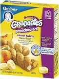 Gerber Cereal Twists, Fruit+Yogurt, Banana & Peach, 6-Count Bars (Pack of 8)