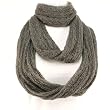 Soft Knit Chain Circle Loop Eternity Scarf Charcoal Gray
