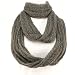 Soft Knit Chain Circle Loop Eternity Scarf Charcoal Gray