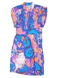 Plenty womens starflake pintucked silk tie waist dress