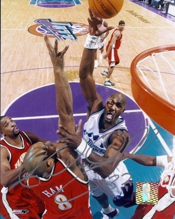 Karl Malone Autographed/Hand Signed Utah Jazz 8x10 Photo