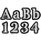 Creative Teaching Press Chalkboard 4" Designer Letters, Black/White (0279)