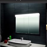 Spiegelschrank Aluminium Korpus mit Beleuchtung 100x70cm