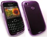 EMARTBUY BLACKBERRY 8520 CURVE CONTOUR PATTERN GEL CASE/COVER/SKIN PURPLE + SCREEN PROTECTOR