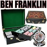 500 Ben Franklin Poker Chip Set with High Gloss Wooden Case