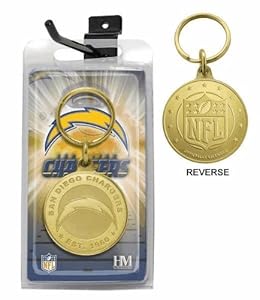 NFL San Diego Chargers Bronze Bullion Keychain