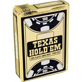 Copag - 104006334 - 100% Plastic - Texas Hold'Em Gold  - Format 63X88Mm - Jumbo Face - Black Deck