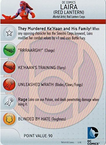 Heroclix DC War of Light #020a Laira (Red Lantern) Figure Complete with Character Card