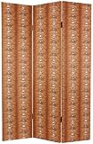 Exotic Jungle D&eacute;cor Printed Room Divider - 6ft. Tiger Stripes & Leopard Spots Print Canvas Fabric Folding Screen
