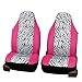 FH-FB121115 Zebra Prints Car Seat Covers, Airbag ready and Split Bench, Pink / White color