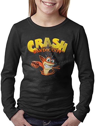Zngo Kids/Youth Crash Bandicoot Long Sleeve T-shirt Black,M