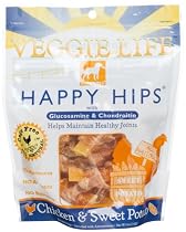 Dogswell Veggie Life Happy Hips for Dogs, Chicken & Sweet Potato, Glucosamine & Chondroitin, 5-Ounce Pouches (Pack of 6)