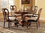 Powell Jamestown Landing Deep Cherry Pedestal Dining Table in 2-Carton