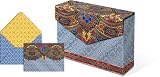 Punch Studio Notecards in Box Lilac and Red Paisley