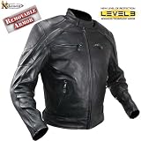 Xelement Advanced Armor Mens Naked Black Leather Jacket - Size : 4XL