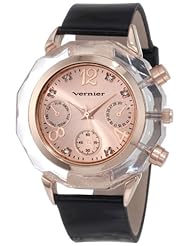 Vernier Womens VNR11093RG Deco Pushers Polyurethane Quartz Watch