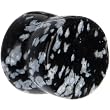 00 Gauge Obsidian Snowflake Natural Stone Saddle Plug