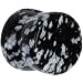 00 Gauge Obsidian Snowflake Natural Stone Saddle Plug