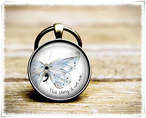 Project Semicolon • Strength Keyring •Semicolon Keychain • Suicide Awareness • Inspirational Keychain