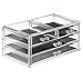 Saganizer Clear acrylic Jewelry organizer and makeup organizer cosmetic organizer and Large 3 Drawer Jewelry Chest or makeup storage ideas Case Lipstick Liner Brush Holder make up boxes