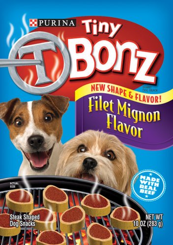 Tiny T Bonz Filet Mignon Flavor Dog Snacks, 10-Ounce Bags (Pack of 10)