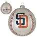 Pack of 2 MLB San Diego Padres Glass Baseball Christmas Ornaments