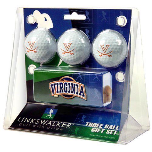 Virginia Cavaliers Ncaa 3 Golf Ball Gift Pack W/ Hat Clip