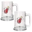 Miami Heat NBA 2pc 15oz Glass Tankard Set - Primary Logo by Great American Products