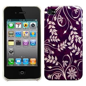 Purple & White Flower Hard Case / Cover / Shell for Apple iPhone 4 / 4G