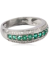 Sterling Silver Round Created White Sapphire Ring, Size 7